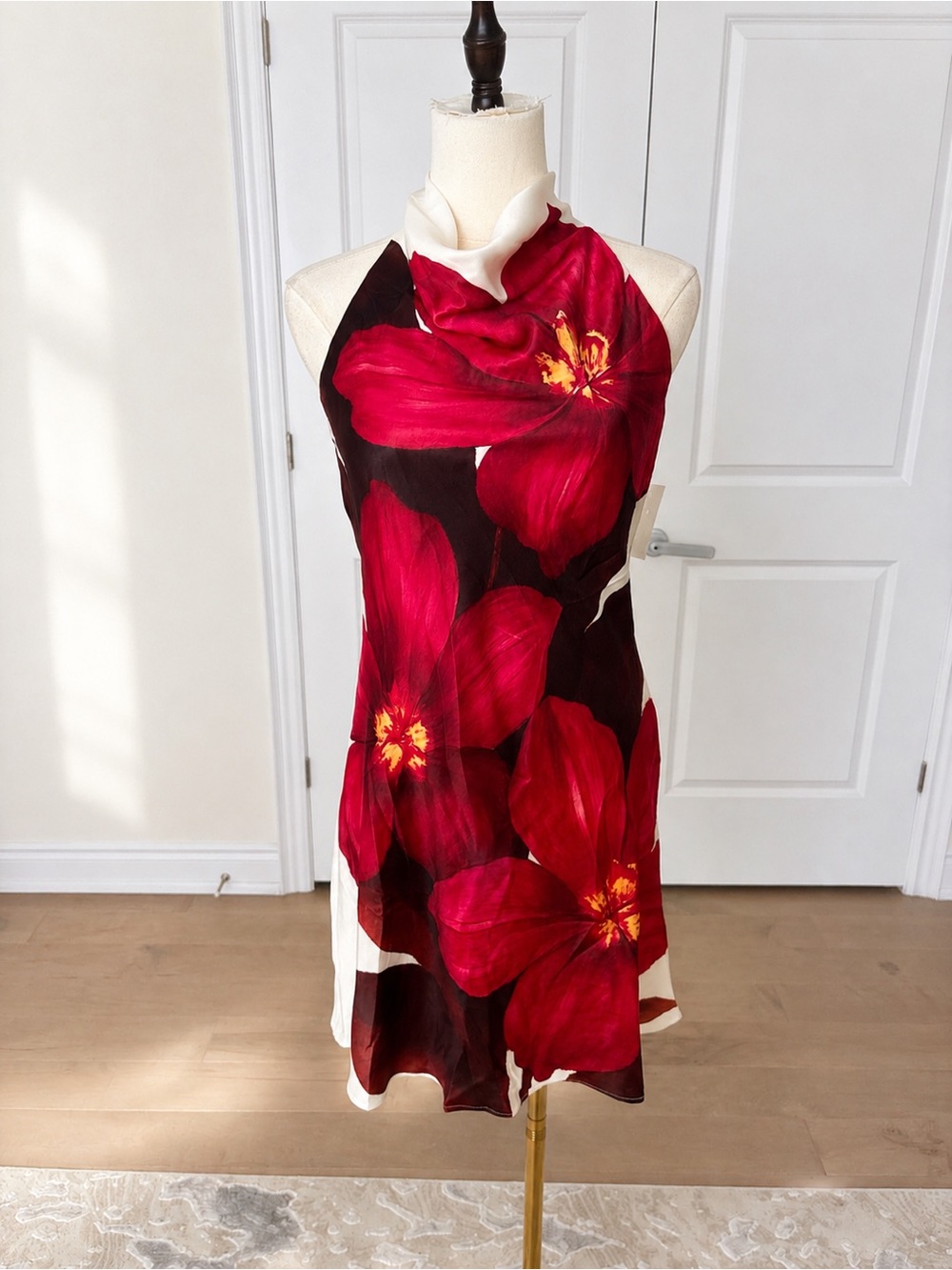 Thirty Thirty Red Floral Halter Dress - Picture 2 of 6